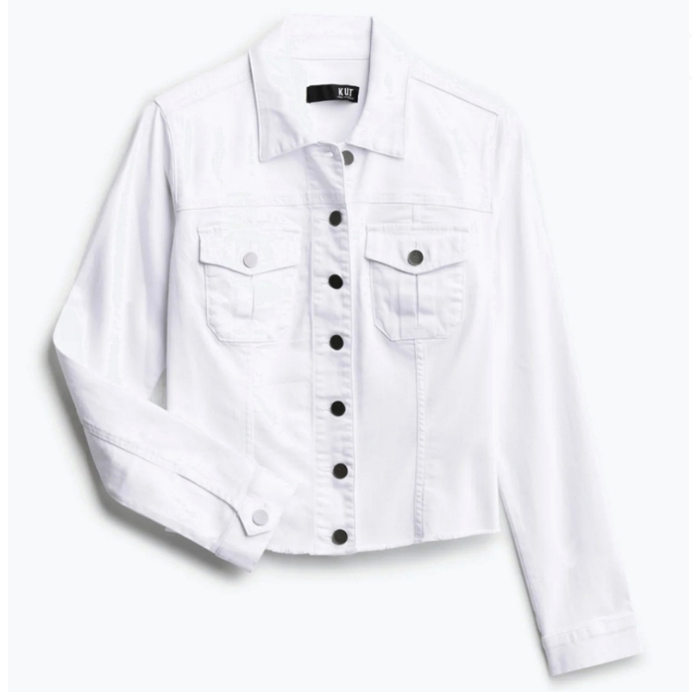 Kut From The Kloth - Floyd Cropped White Denim Jacket